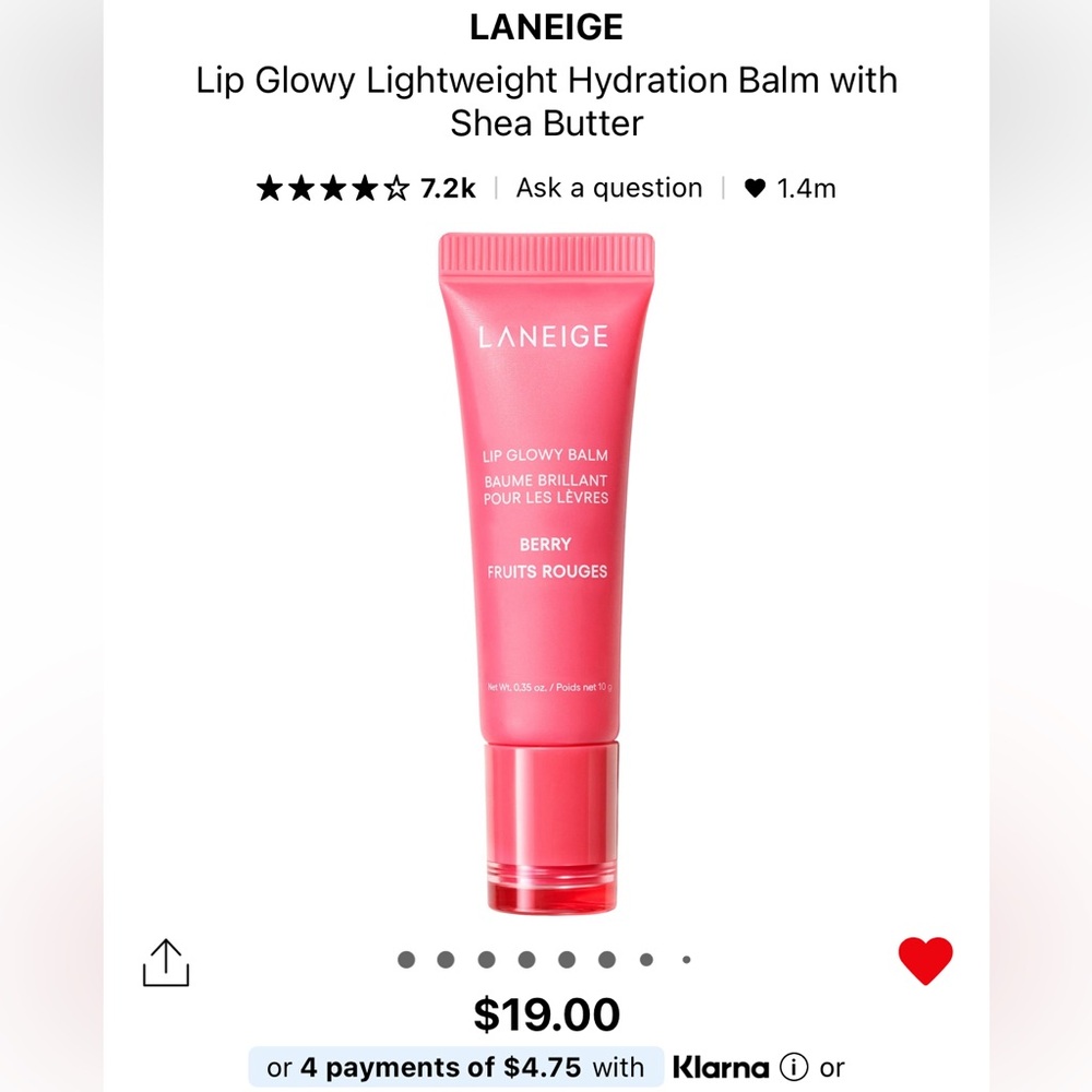 LANEIGE Lip Glowy Balm - Vibrant Berry. (BNIB)